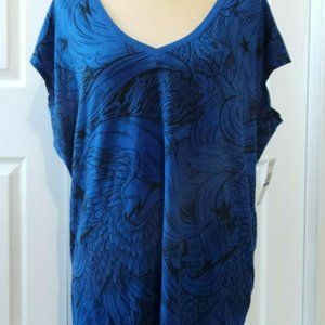 NWT Fox Racing Women's Sand Dunes Royal Blue Top